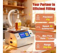 Macchina per Miele, Riempiratore di Liquidi Viscosi, Velocità 7L/min, 20g-10kg, Pannello Digitale, An-ti-Fuga, Materiale Alimentare per Burro di Cacahuete/Casa/Commerciale(Thick liquid)