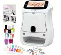 Macchina Per Nail Art Automatica Con Stampa 2400DPI, Stampante Unghie Professionale 3D Con Schermo Touch 5 Pollici, U-V LED Integrato E App Mobile, Perfetta Per Uso Domestico E Salone(Machine)