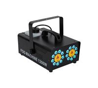 Macchina per nebbia, Dual Nozzle Smoke Machines con 18 perline a LED, 1200 W, capacità serbatoio 1 l, 10000 CFM per teatro, palcoscenico, feste, DJ show bar, matrimonio, Natale, Halloween.