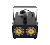 Macchina per nebbia Dual Nozzle Smoke Machines, serbatoio estraibile, 4 modalità luce, con telecomando, per teatro, palcoscenico, feste, dj, show bar, matrimonio, Natale, Halloween, nero