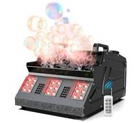 Macchina per nebbia, macchina per bolle riempita di nebbia con pannello di controllo LCD e controllo DMX, ventole commerciali a bolle 2 e luci a LED, per discoteca, Halloween, Natale, feste, matrimoni