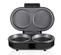 Macchina per omelette, macchina antiaderente a riscaldamento rapido da 850 W, piastra doppia in acciaio inossidabile, doppia piastra riscaldante senza capovolgimento, doppia padella per uova con