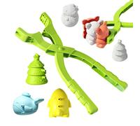 Macchina per palle di neve - Strumento portatile ABS standard da 33 cm con 3 mandrini | Divertimento all'aria aperta con le attività dei giochi invernali | Giocattolo da viaggio in spiaggia nel cortil