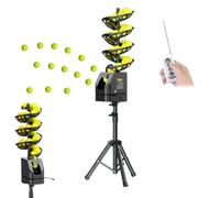 Macchina per palline da tennis con telecomando, lanciatore automatico a 33 palline, velocità e altezza regolabili per allenamento da solista e allenatore