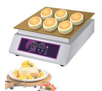 Macchina per pancake elettrica, macchina per pancake antiaderente, macchina per muffin commerciale in acciaio inossidabile adatta per preparare soufflé, pancake, muffin e waffle, testa singola