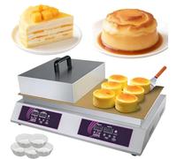 Macchina per pancake soufflé elettrica, Dorayaki commerciale con due piastre in rame, Controllo temperatura display digitale 60-240℃ 220V, Piastra da banco antiaderente per casa panificio caffè