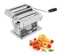 Macchina per pasta 3 in 1 in acciaio inox con impostazioni di spessore | 7 impostazioni di spessore regolabili e 2 taglierine di larghezza, resistenti alla ruggine, facili da pulire, per spaghetti
