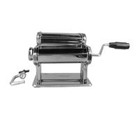 Macchina per Pasta a Manovella in Acciaio Inossidabile, 7 Impostazioni Regolabili da 0,5 mm a 2,5 mm, Doppie Teste di Taglio per Pasta Fatta in Casa e Involtini