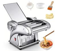 Macchina per Pasta Commerciale In Acciaio Inossidabile, Macchina per Noodles con 8 Spessori Regolabili, Tagliapasta e Rullo Completamente Automatico per Pasta Fresca e Ravioli Type 4