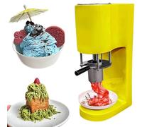 Macchina per Pasta E Gelato Commerciale da 30 L/H, Macchina per Gelato da 80W,Macchina per Dessert Fai da Te con Crema Frutta,con 4 Diverse Forme Stampo per Noodle in Acciaio Inossidabile Yellow