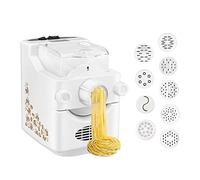 Macchina per pasta elettrica completamente automatica, macchina per spaghetti con 9 griglie e 1 set di gnocchi, colore: bianco