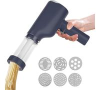 Macchina per pasta elettrica, portatile, con 6 dischi per pasta, automatica manuale, per spaghetti, lasagne, fettuccine (blu)