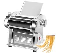 Macchina per Pasta Elettrica Professionale 135W - Pasta Maker Automatico con Spessore Regolabile 0,3-4mm, Rullo e Tagliapasta in Acciaio Inox per Spaghetti e Tagliatelle 4-Knives