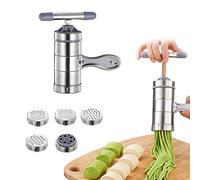 Macchina per pasta manuale, in acciaio inox, pressa per pasta fresca, per la casa o il ristorante, 18 x 13,5 x 9 cm (5 x forme)