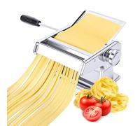 Macchina per Pasta Manuale, Macchina per Pasta in Acciaio Inossidabile | 9 Impostazioni di Spessore Regolabili e 2 Lame, per Spaghetti, Fettuccine, Lasagne o