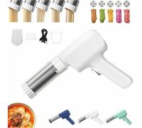 macchina per pasta portatile, Macchina for la pasta senza fili 5 in 1, macchina automatica for pressatura delle tagliatelle in casa, stampi(White)