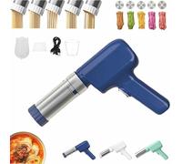 macchina per pasta portatile, Macchina for la pasta senza fili 5 in 1, macchina automatica for pressatura delle tagliatelle in casa, stampi(Blue)
