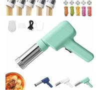 macchina per pasta portatile, Macchina for la pasta senza fili 5 in 1, macchina automatica for pressatura delle tagliatelle in casa, stampi(Green)