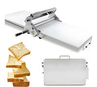 Macchina per pasta sfogliatrice manuale pieghevole acciaio inox, 10 livelli regolabili 0-25 mm, per croissant, pizza, dolci, pane, ideale per panificio e cucina casalinga(90x40cm)