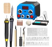 Macchina per Pirografia, Kit di Pirografo per Legno, Temperatura Regolabile 100-700 ℃ Pirografia Legna 2 Penne con 30 punte, Penna per Pirografia Staccabile per Pirografia, Saldatura, Fai-da-te