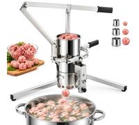 Macchina per polpette in acciaio inox con 3stampi, semplice da usare | Macchina per polpette per uso commerciale/domestico, facile da pulire, ideale per polpette di pesce, manzo e maiale