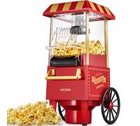 Macchina per Pop Corn, 1200W Retro Macchina Popcorn Compatta ad aria calda senza grassi, Operazione con Un Pulsante, Rosso