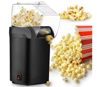Macchina per popcorn 1200 W, macchina per popcorn ad aria calda con misurino, per casa, popcorn veloce in 2 minuti, sana e senza olio, perfetta per home theater, serate cinema, feste (nero)