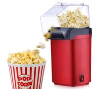 Macchina per popcorn ad aria calda, 1200 W, senza olio, senza grassi, senza BPA, veloce in 3 minuti, funzionamento con un tocco, compatta, design retrò, per casa, home theater, Natale, feste