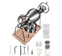Macchina per Popcorn Cinese, Cannone per Popcorn in Stile Retrò con Manometro, Macchina in Acciaio Inox per Feste in Famiglia(260ml)