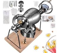 Macchina per popcorn cinese per popcorn a mano, cannone per popcorn in acciaio inox, macchina per popcorn casalinga, macchina per popcorn a mano, per piano cottura (328 ml)