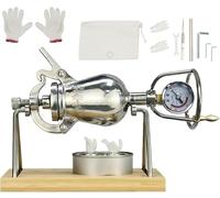 Macchina per Popcorn Cinese Vecchio Stile, Cannone ad Alta Pressione con Manometro, Macchina Manuale in Acciaio Inox per Casa(350ml)