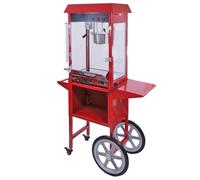 Macchina per Popcorn con Carrello Acciaio Inox Pop Corn Professionale 1370W