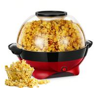 Macchina per popcorn da 5,5 L - macchina per popcorn retrò - macchina per popcorn con rivestimento antiaderente e superficie riscaldante rimovibile - macchina per popcorn rossa - macchina per popcorn