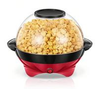 Macchina per popcorn da 5,5 l, per la casa, con zucchero, burro, rivestimento antiaderente e superficie riscaldante rimovibile, silenziosa e veloce, ampio coperchio come ciotola da portata. Rendi magi
