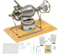 Macchina per Popcorn In Acciaio Inossidabile 304, Macchina per Popcorn Cinese Vintage, Macchina per Popcorn Ad Aria Calda, Mini Pentola per Popcorn con Manometro(300ml)