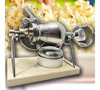 macchina per popcorn, Macchina for popcorn manuale premium, mini macchina for popcorn in acciaio inossidabile 304, macchina for popcorn vintage cinese, con manometro, manovella manuale,520ml(100ml)