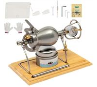 Macchina per Popcorn Manuale Cinese, Cannone Retrò in Acciaio Inox 304, Macchina per Riso Soffiato con Manometro di Precisione(500ml)