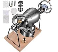 Macchina per Popcorn Professionale, Macchina per Il Riso Soffiato Cannone Cinese per Popcorn, Valvola di Pressione Doppia, Maniglia in Rame Girevole a 360 Gradi (500ML)