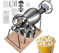 Macchina per Popcorn Tradizionale Cinese, Macchina per Popcorn Ad Aria Calda, Mini Pentola per Popcorn In Acciaio Inossidabile, Piccolo Cannone per Popcorn con Valvola di Sicurezza(400ml)