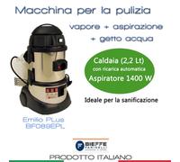 Macchina Per Pulizia e sanificazione Emilio PLUS dotata di un generatore di vapore con ricarica Automatica della caldaia ( inclusi con L'Emilio 17 accessori Omaggio )
