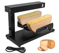 Macchina per raclette Raclette Cheese Melter 750W Griglia elettrica commerciale con doppia area di riscaldamento, riscaldatore regolabile inclinabile per 2 pezzi di riscaldamento rapido