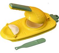 Macchina per ravioli 2 in 1, macchina per ravioli integrata a mano, per ravioli a pressione, per ravioli creativi per la casa, manufatti da cucina, ravioli a pressione (giallo)