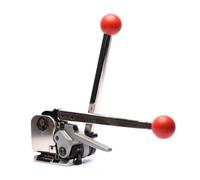 Macchina per reggette in acciaio per imballaggio, kit per reggette in acciaio, per reggette in acciaio larghe 13-19 mm, tenditore, crimpatrice e taglierina 3 in 1, utensili combinati senza sigillo