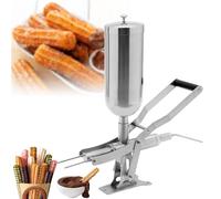 Macchina per Riempimento Ciambelle In Acciaio Inossidabile Commerciale, Erogatore Quantitativo Portatile 5L con 1 Ugello Lungo E 3 Ugelli Corti, Macchina per L'Infusione Pasta/Liquidi,5L