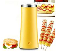 Macchina per Rotoli di Uova Elettrica, Cuocirulli per Colazione non Stick per Omelette e Salsicce con Bordo in Acciaio Inossidabile, Macchina Cuoci Uova con Sollevamento Automatico per Prepara yellow