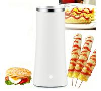 Macchina per Rotoli di Uova Elettrica, Cuocirulli per Colazione non Stick per Omelette e Salsicce con Bordo in Acciaio Inossidabile, Macchina Cuoci Uova con Sollevamento Automatico per Preparar white