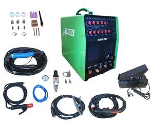 MACCHINA PER SALDATURA E TAGLIO 230V SUPER-200P, TiG AC/DC PULSE, ARC, PLASMA...