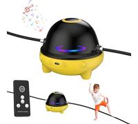 Macchina per saltare senza fili per bambini,Macchina per saltare la corda intelligente con telecomando, contatore a LED, musica Bluetooth,1-10 velocità, corda per saltare l'allenamento (B-giallo)