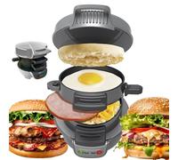 Macchina Per Sandwich Per La Colazione, Macchina Elettrica Per Hamburger Con Cuoci-uova, Ingredienti Personalizzabili, Ottima Per Muffin Inglesi, Croissant, Waffle E Egg McMuffin Maker(Gray)