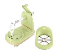 Macchina per sbucciare la frutta a manovella multiuso con taglierina per frutta Pelapatate in acciaio inossidabile PP per (Verde chiaro)